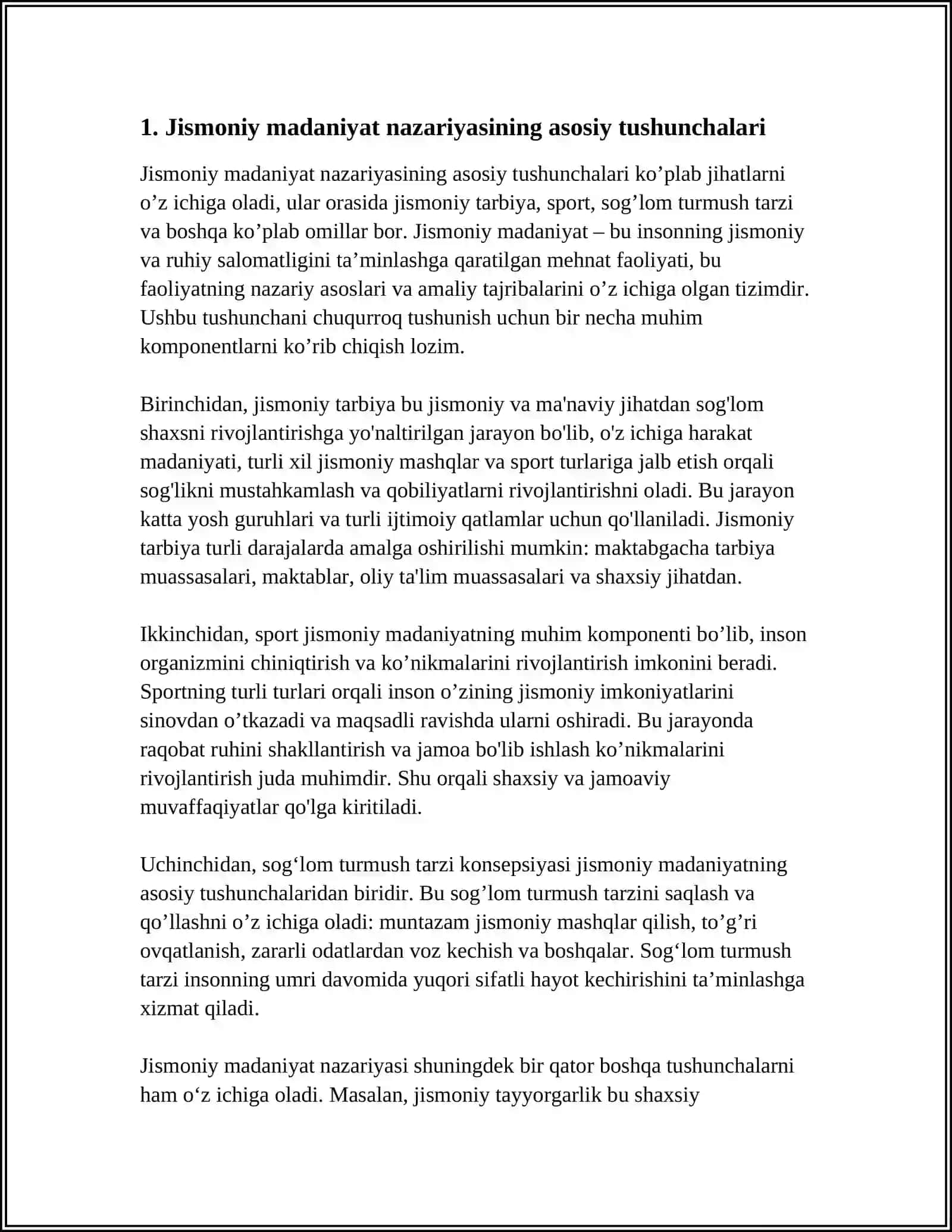 JISMONIY MADANIYAT NAZARIYASI VA METODIKASI FANINING UMUMIY ASOSLARI 3