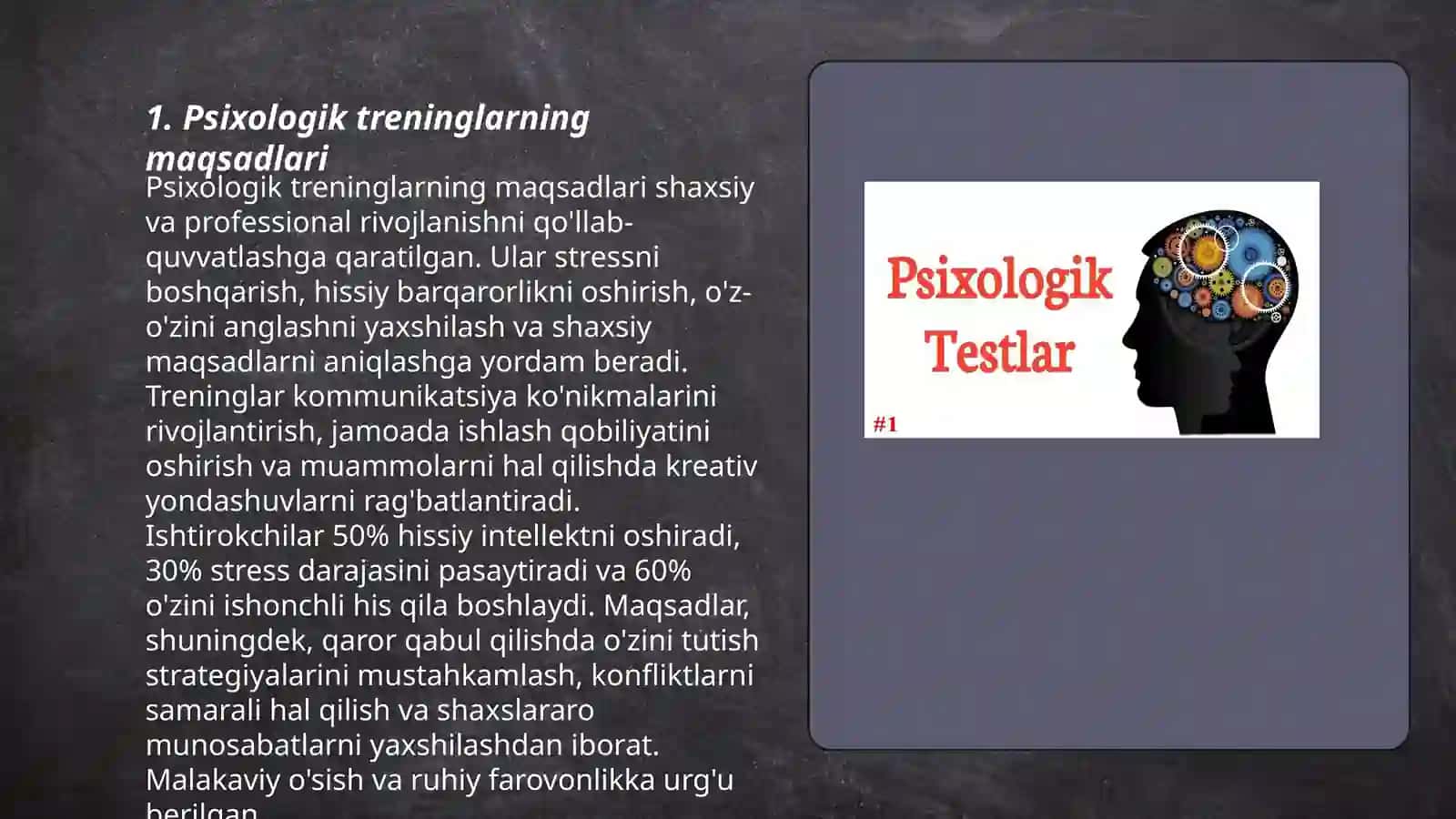 Psixologik treninglarni tashkil qilish shartlari 3