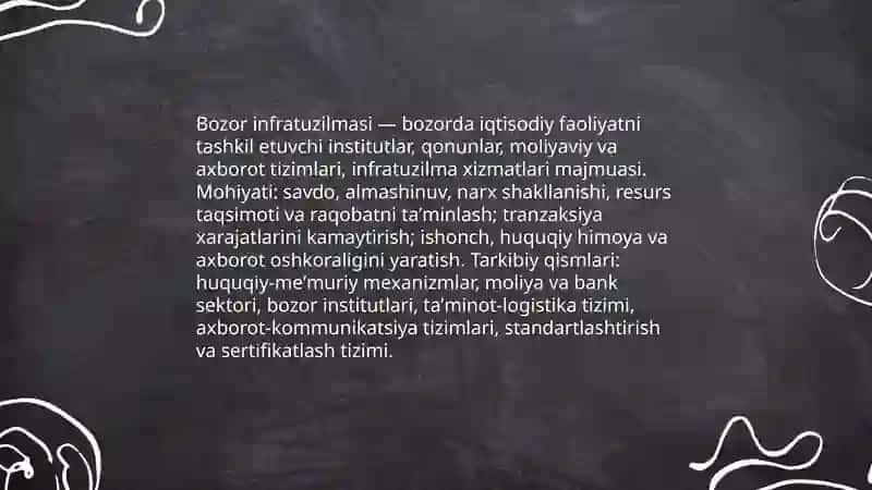Bozor infra tuzilmasi va uning unsurlari 3