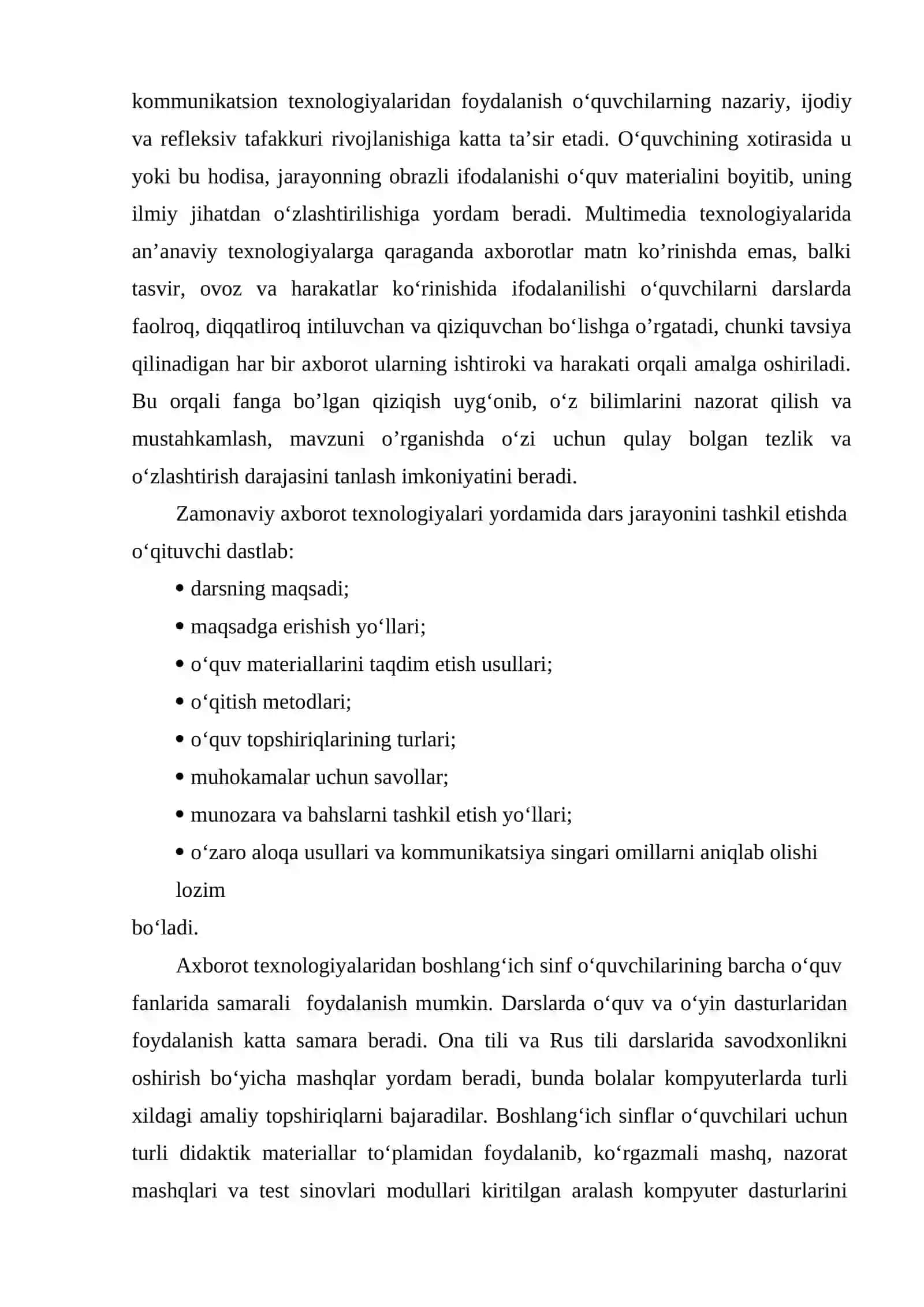 Boshlang'ich ta'limda fanlarni o'qitishda axborot texnologiyalaridan foydalanish 3