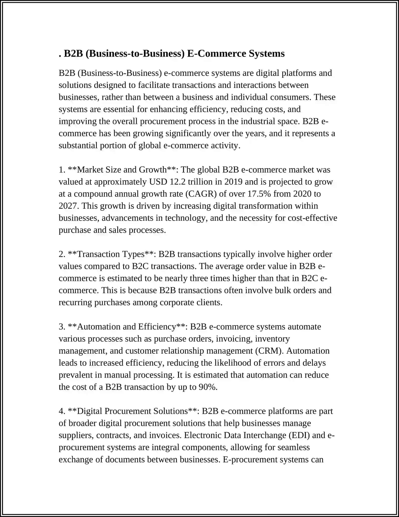 B2B (Business-to-Business) E-Commerce Systems 3