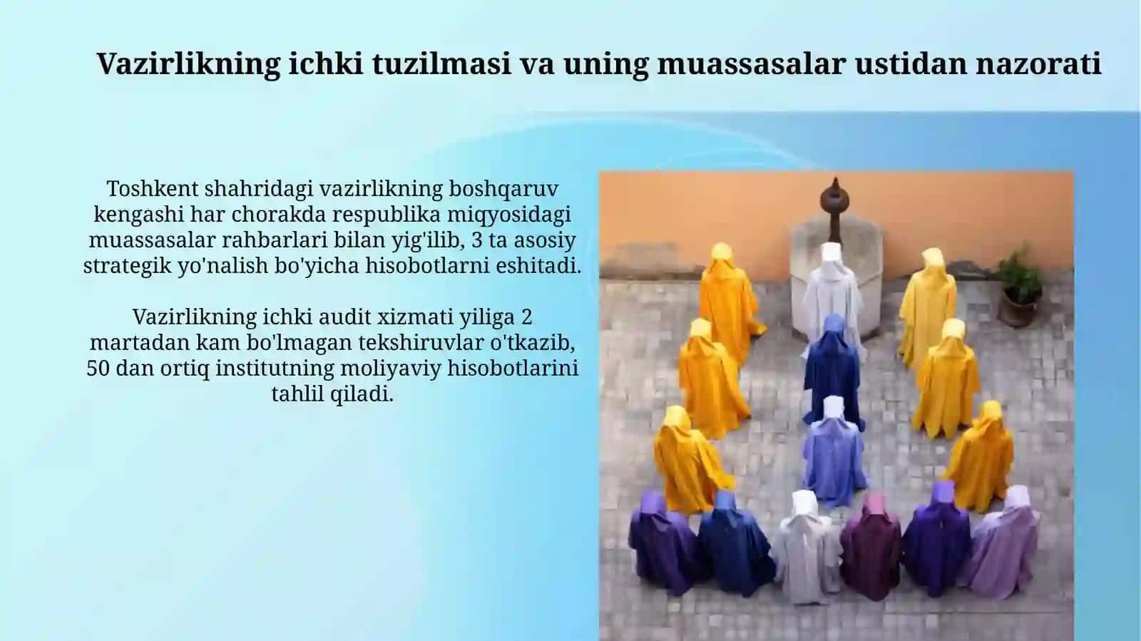 Respublika muassasalarining faoliyatini muvofiqlashtirish va boshqarish 3