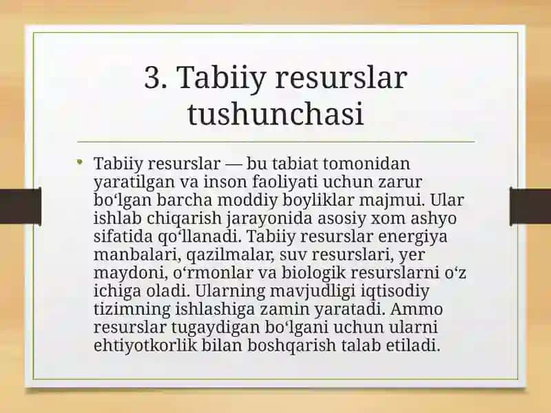 Tabiiy resurslar va iqtisodiy o‘sish 3