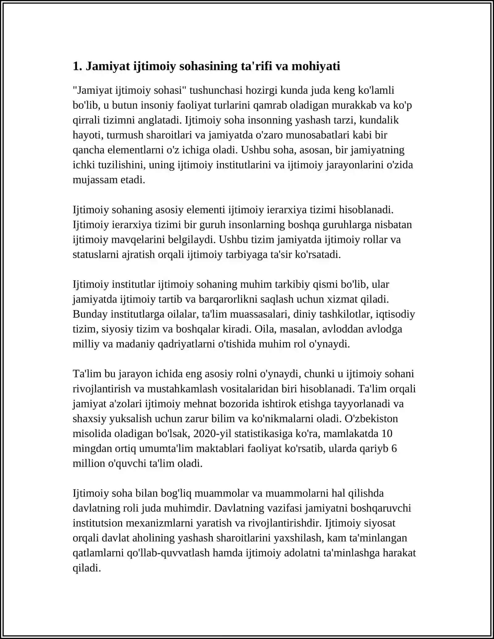 JAMIYAT IJTIMOIY SOHASINING MOHIYATI VA IJTIMOIY RIVOJLANISHDAGI RÕLI 3