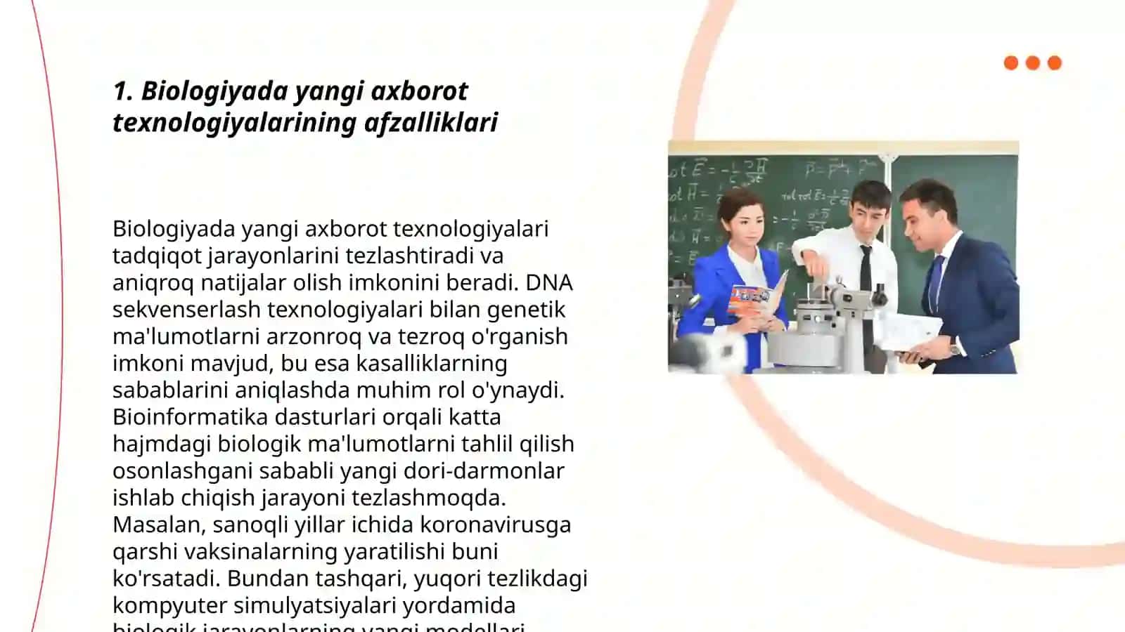 Biologiyada yangi axborot texnologiyalarini qo'llash 3