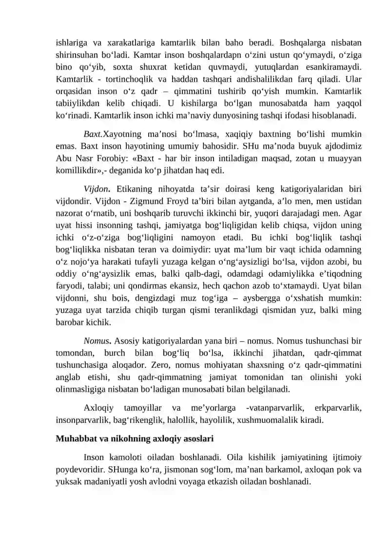 NIKOH VA OILANING AXLOQIY ASOSLARI, UNING YOSHLAR TARBIYASIDAGI O‘RNI 3