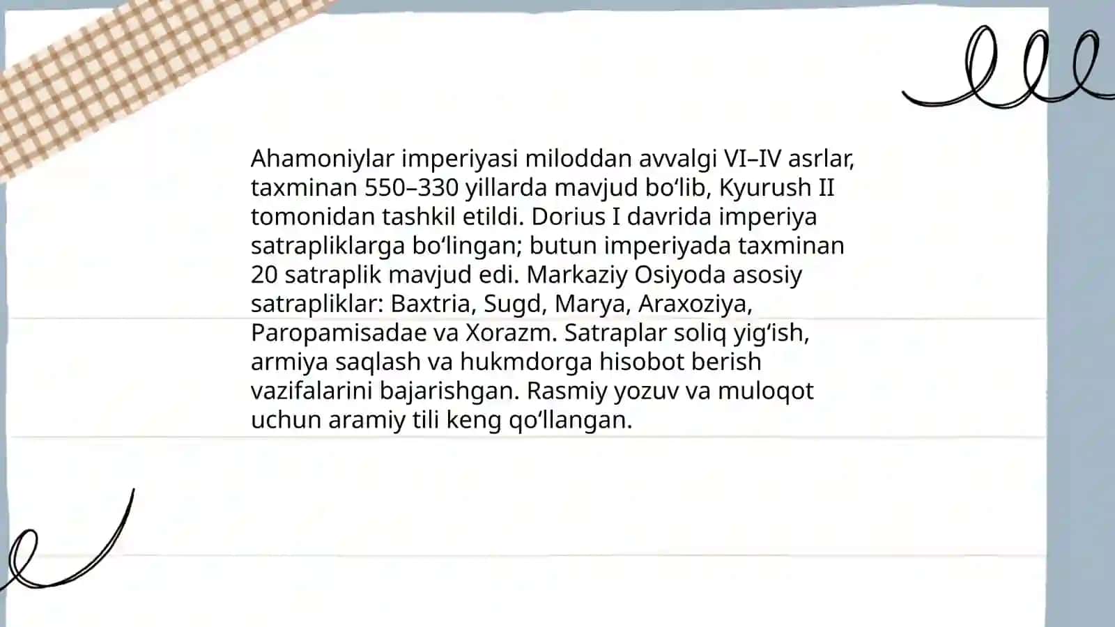 Markaziy Osiyo hududidagi ilk antik davr davlatlari 3