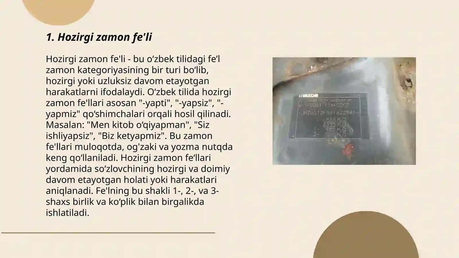 Hozirgi zamon fe'li 3
