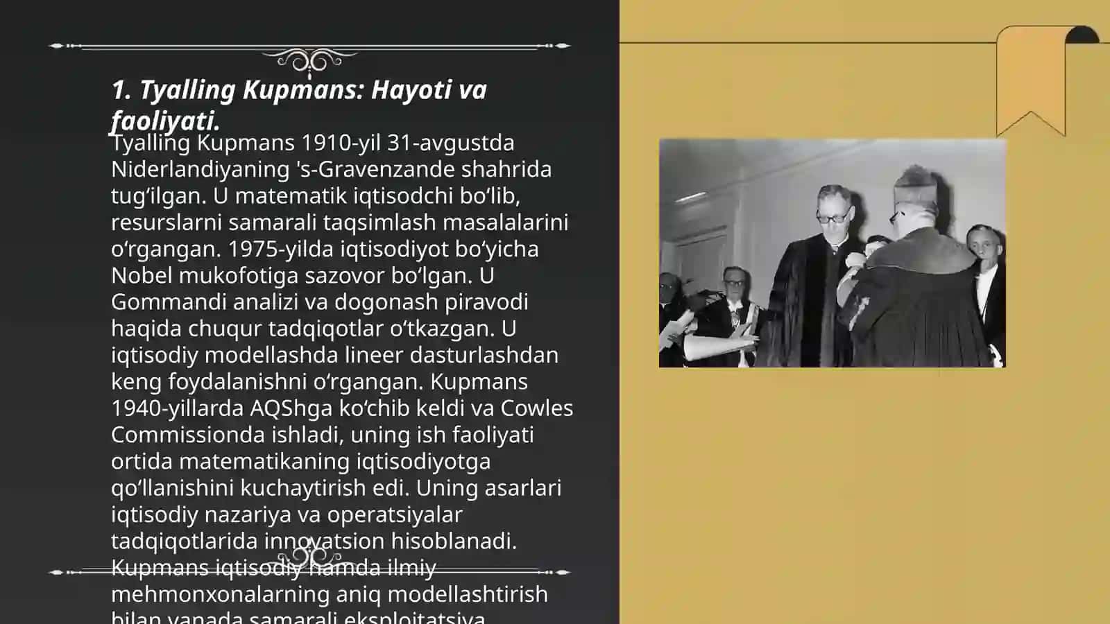 Tyalling Kupmans: Hayoti va faoliyati 3