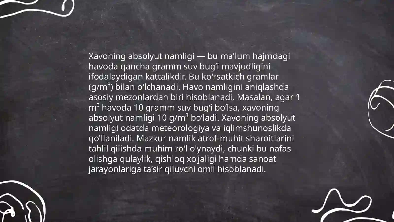 Xavoning absolyut va nisbiy namligini aniqlash 3
