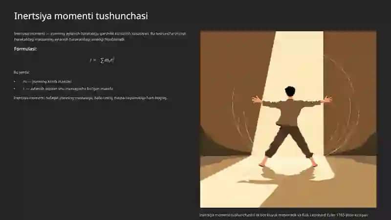 Inertsiya kuchi va inertsiya momenti. Muvozanat tenglamasi Tosin 3