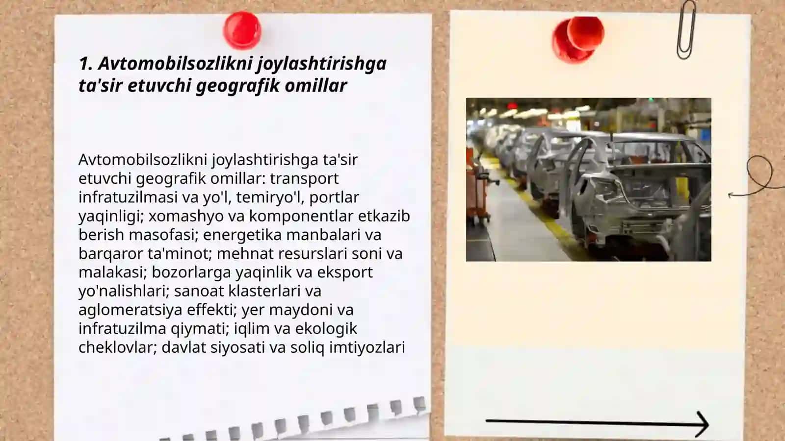 Sanoat tarmoqlarini joylashtirish. Avtomobilsozlik 3