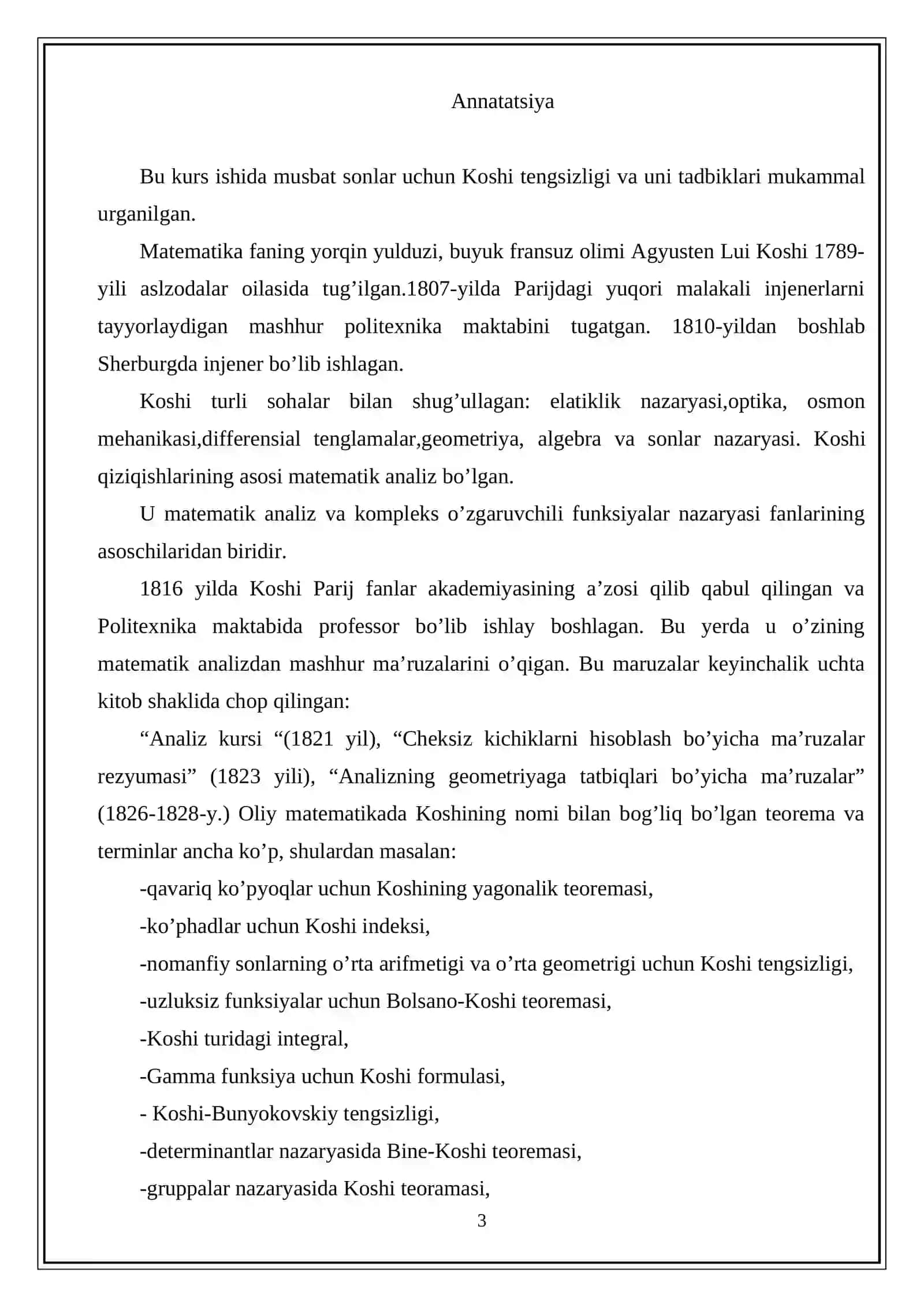 KOSHI TENGSIZLIGI VA UNING TADBIQLARI 3