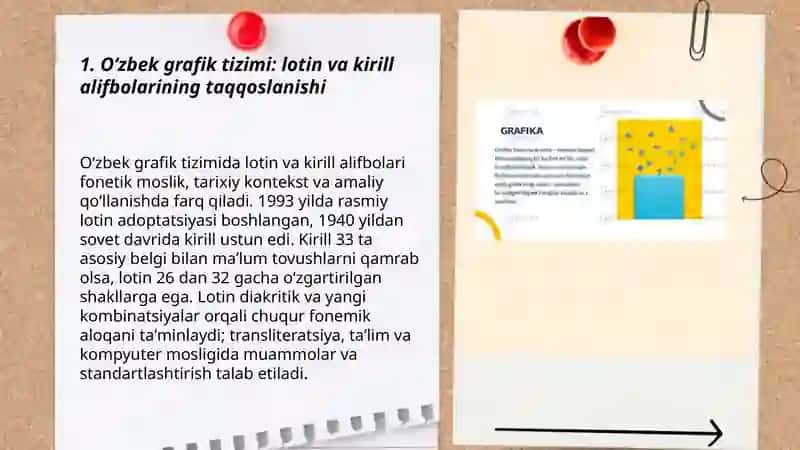 Grafika. Orfografiya va orfoepiya. Ona tili lugʻat tarkibining ma'no jihatdan tavsiflanishi 3