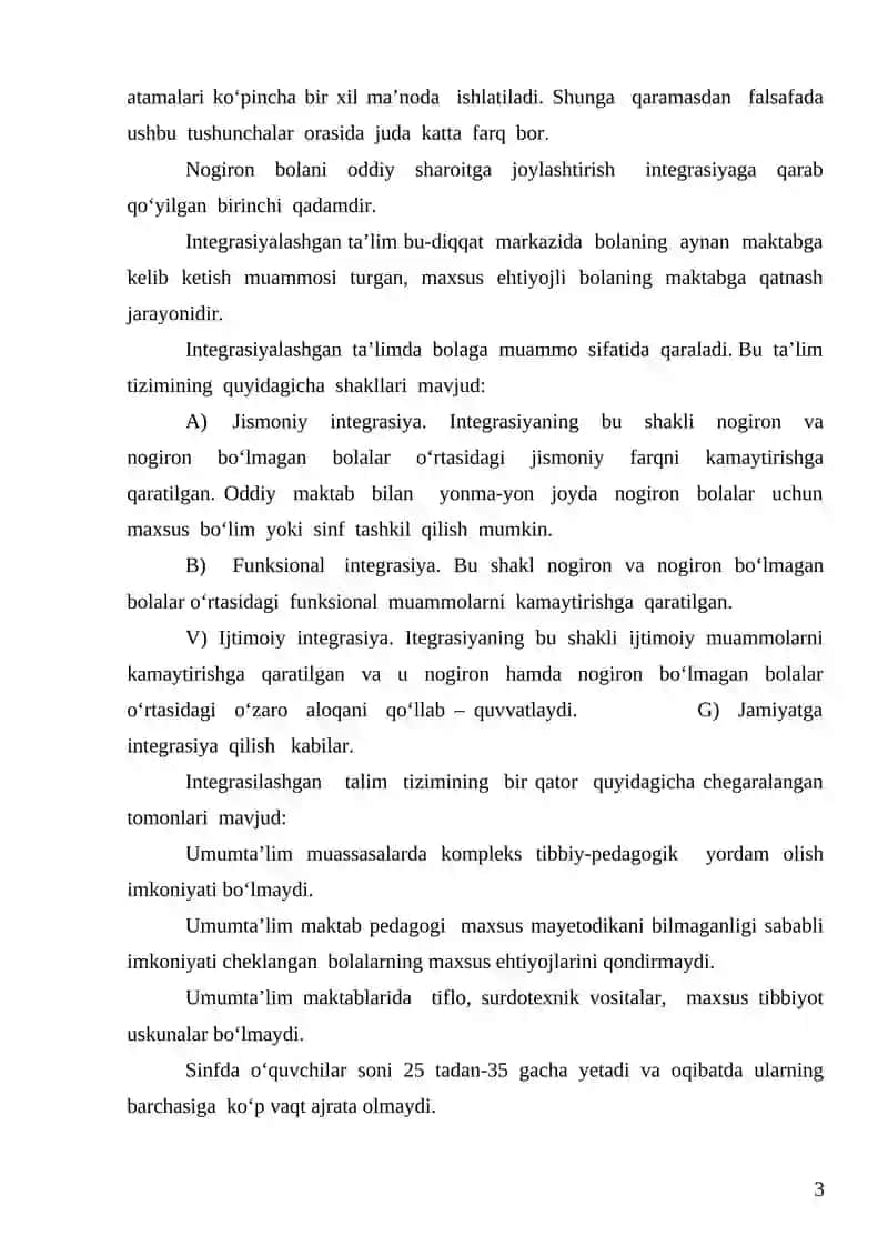 O’ZBEKISTON RESPUBLIKASIDA INKLYUZIV TA’LIMNI QO‘LLAB – QUVVATLASHNING HUQUQIY ASOSLARI VA AMALIY TAJRIBALAR 3