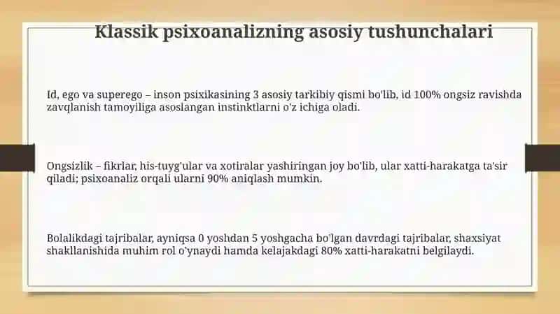 Klassik psixoanaliz. Psixodinamika 3