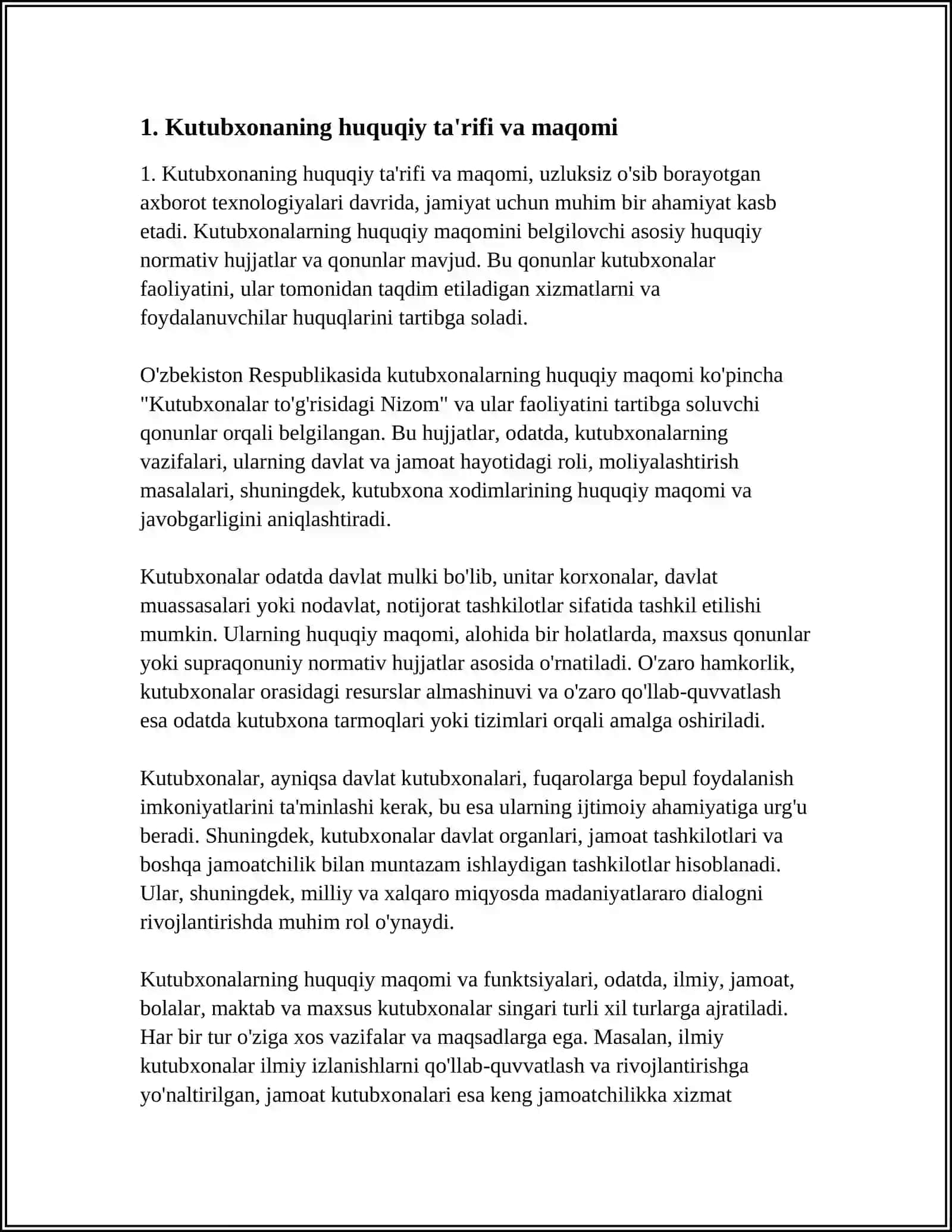 Kutubxonalarning Huquqiy Maqomi 3