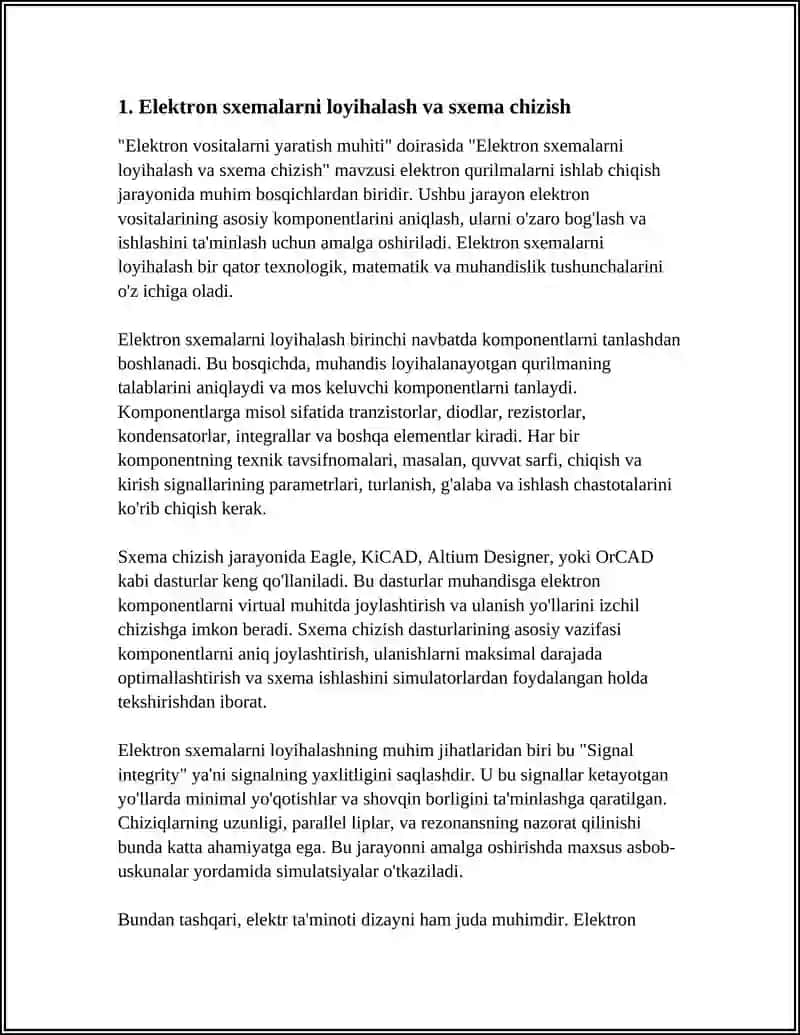 Elektron sxemalarni loyihalash va sxema chizish 3