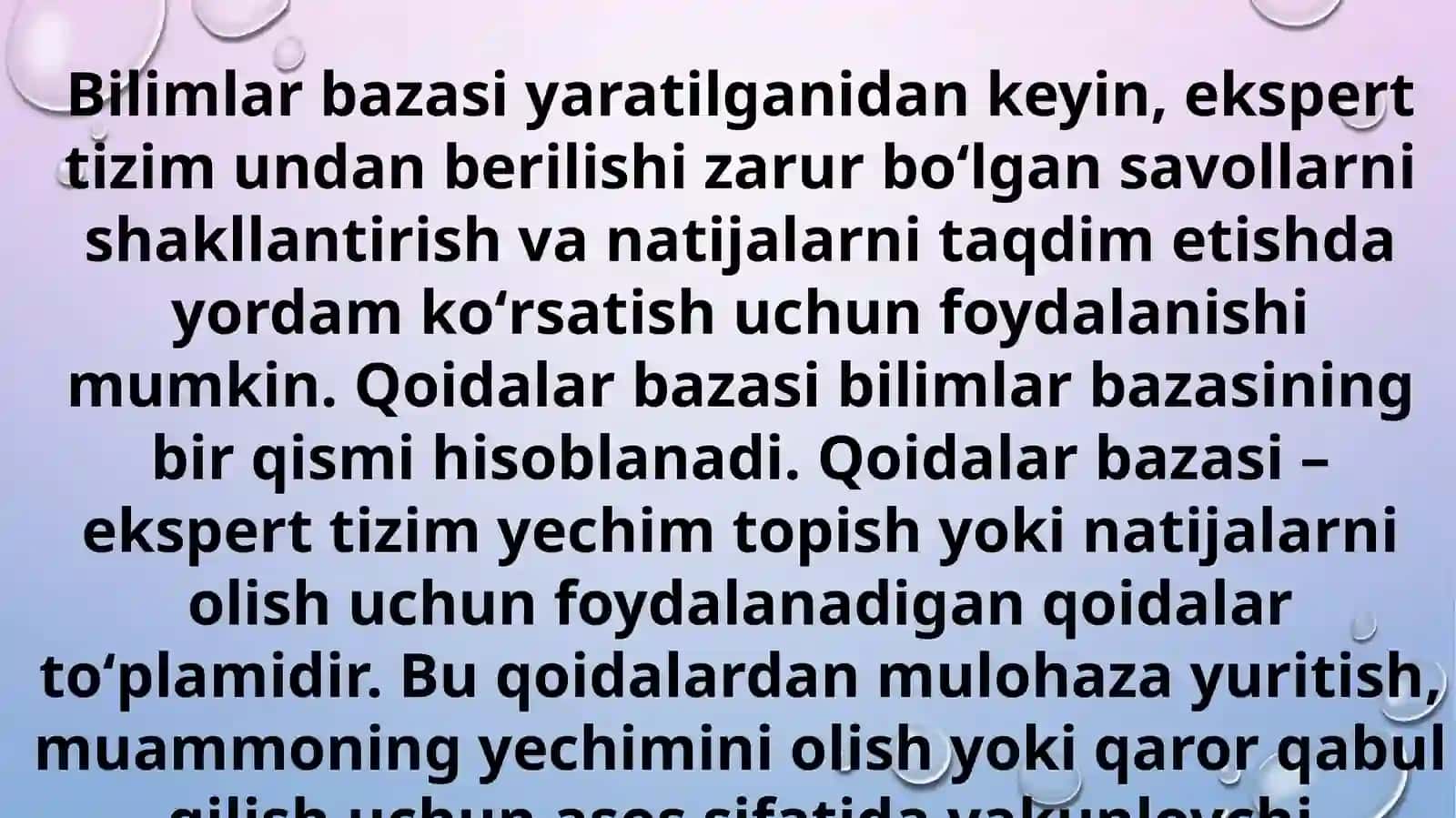 Bilimlar bazasi va yakunlovchi mexanizm 3
