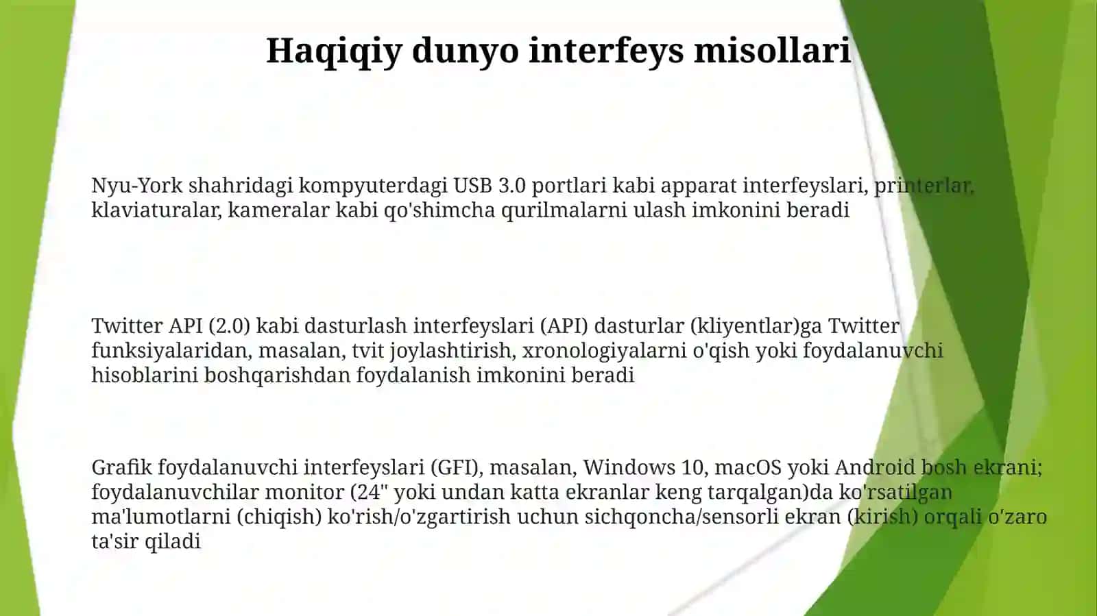 Interfeys asoslari 3