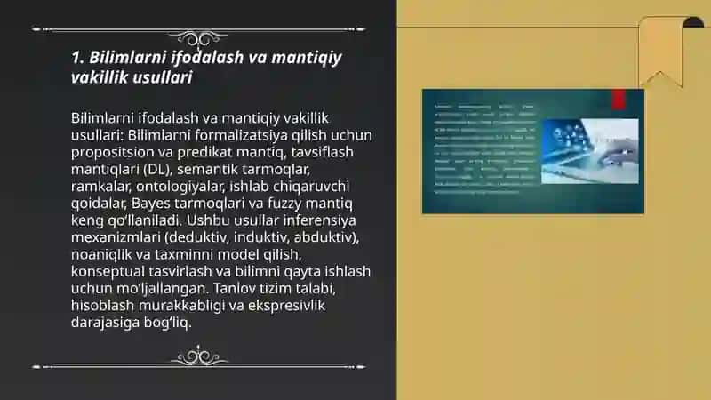 Bilimlarni ifodalash va mantiqiy vakillik usullari 3