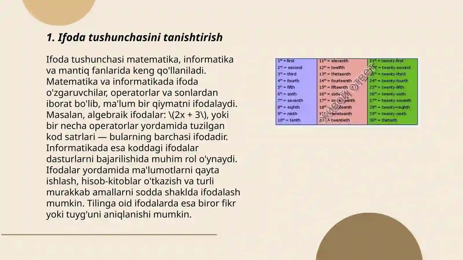 Ifoda tushunchasini tanishtirish 3