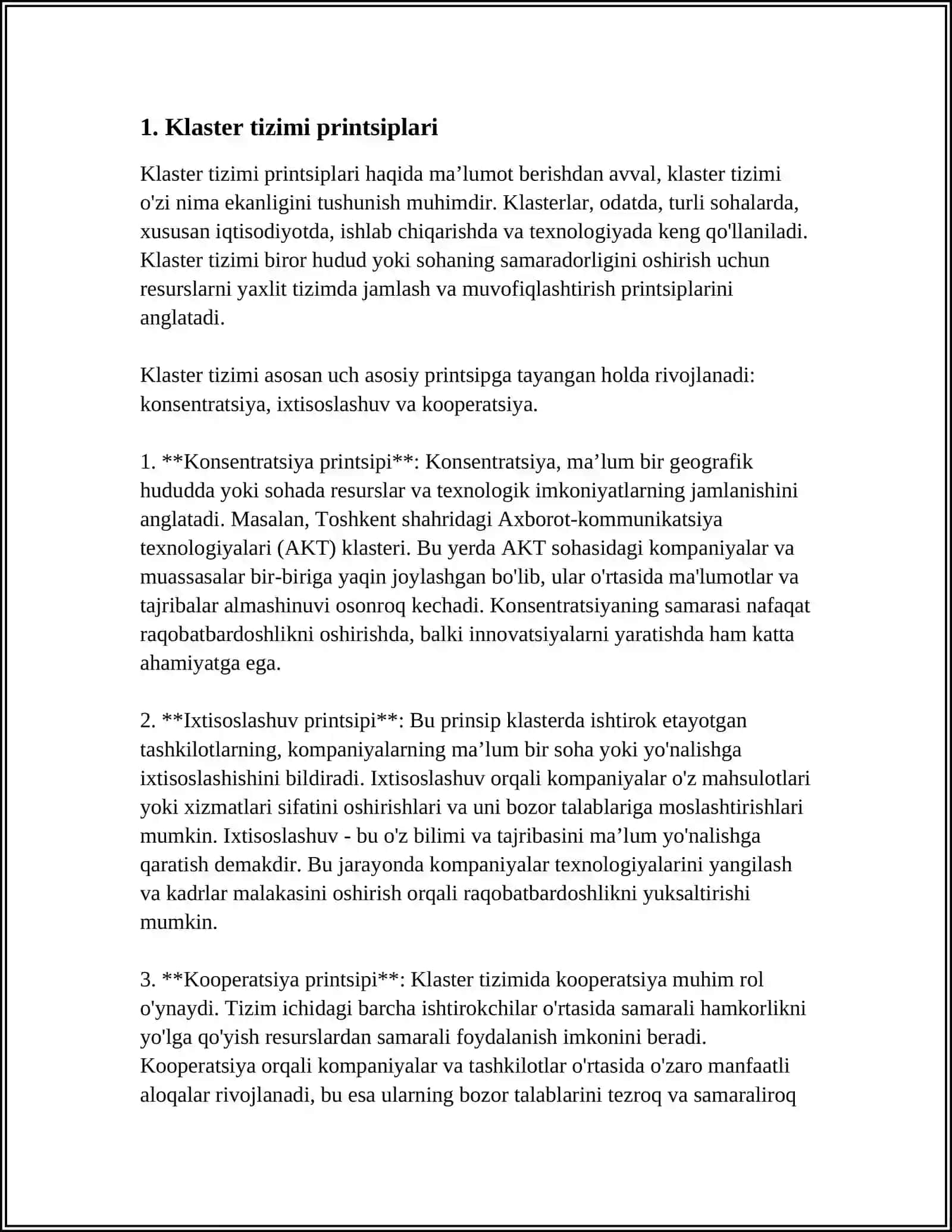 KLASTER TIZIMIDAGI KORXONADA YILIGA 46 MING TONNA LASTIK ÓRILISHIDAGI TIRIKATAJ MATOSINI ISHLAB CHIQARISHGA KORXONA LABORANTLAR SONI HISOBLASH 3