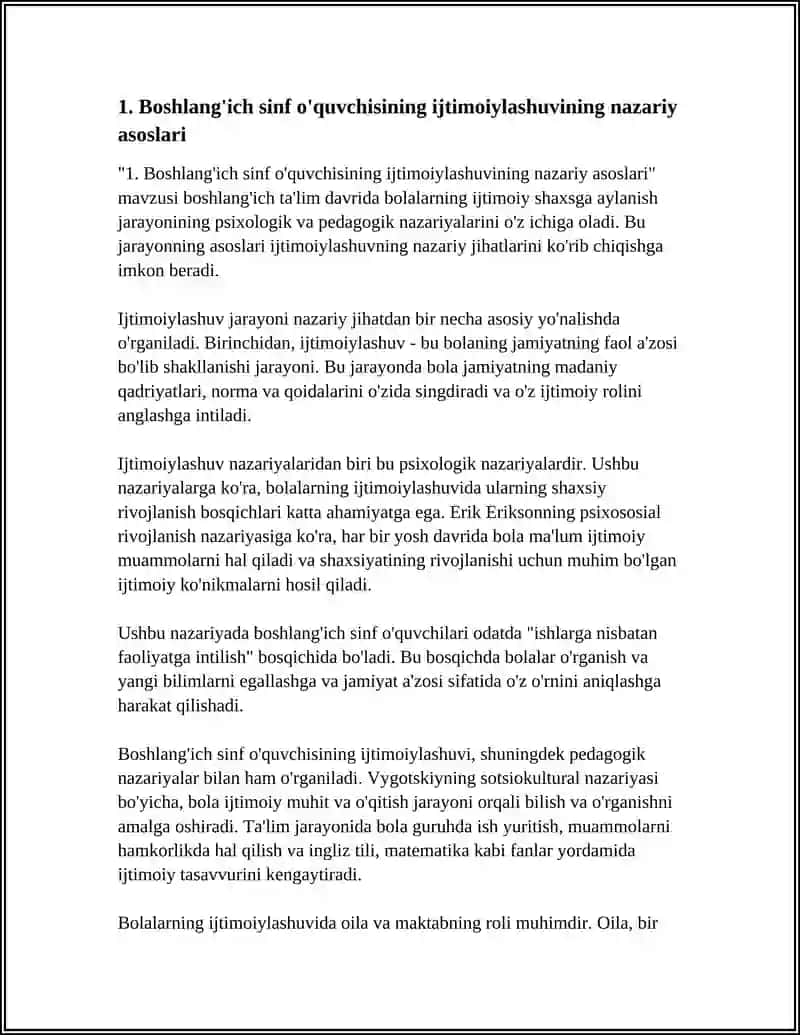 Boshlang'ich Sinf O'quvchisining Ijtimoiylashuvi 3