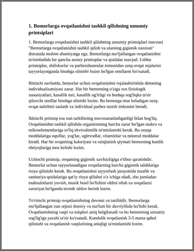 Bemorlarning ovqatlanishini tashkil qilish va ularning gigienik nazorati 3