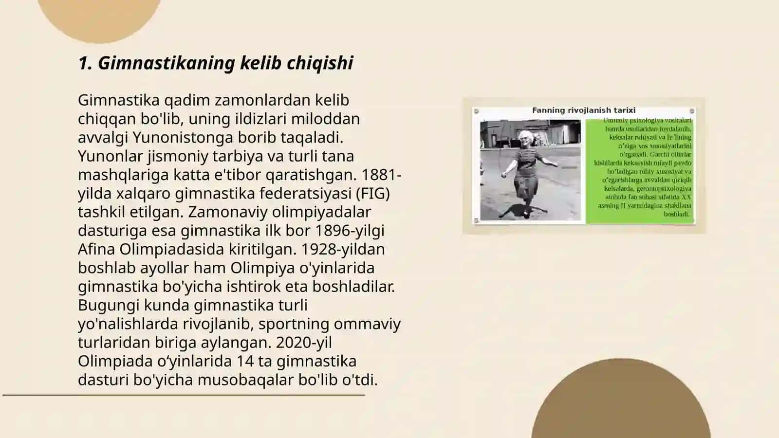 Gimnastika tarixi va rivojlanish bu 3