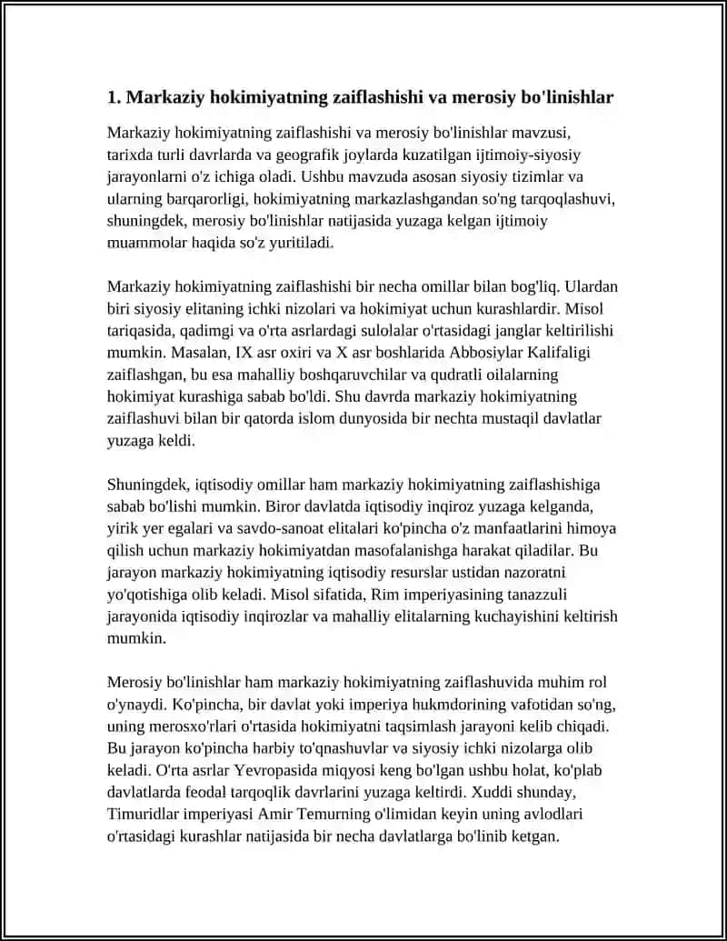 O'RTI OSIYONING XONLIKLARGA BOLINIB KETISHI VA BUNING SABABLARI 3