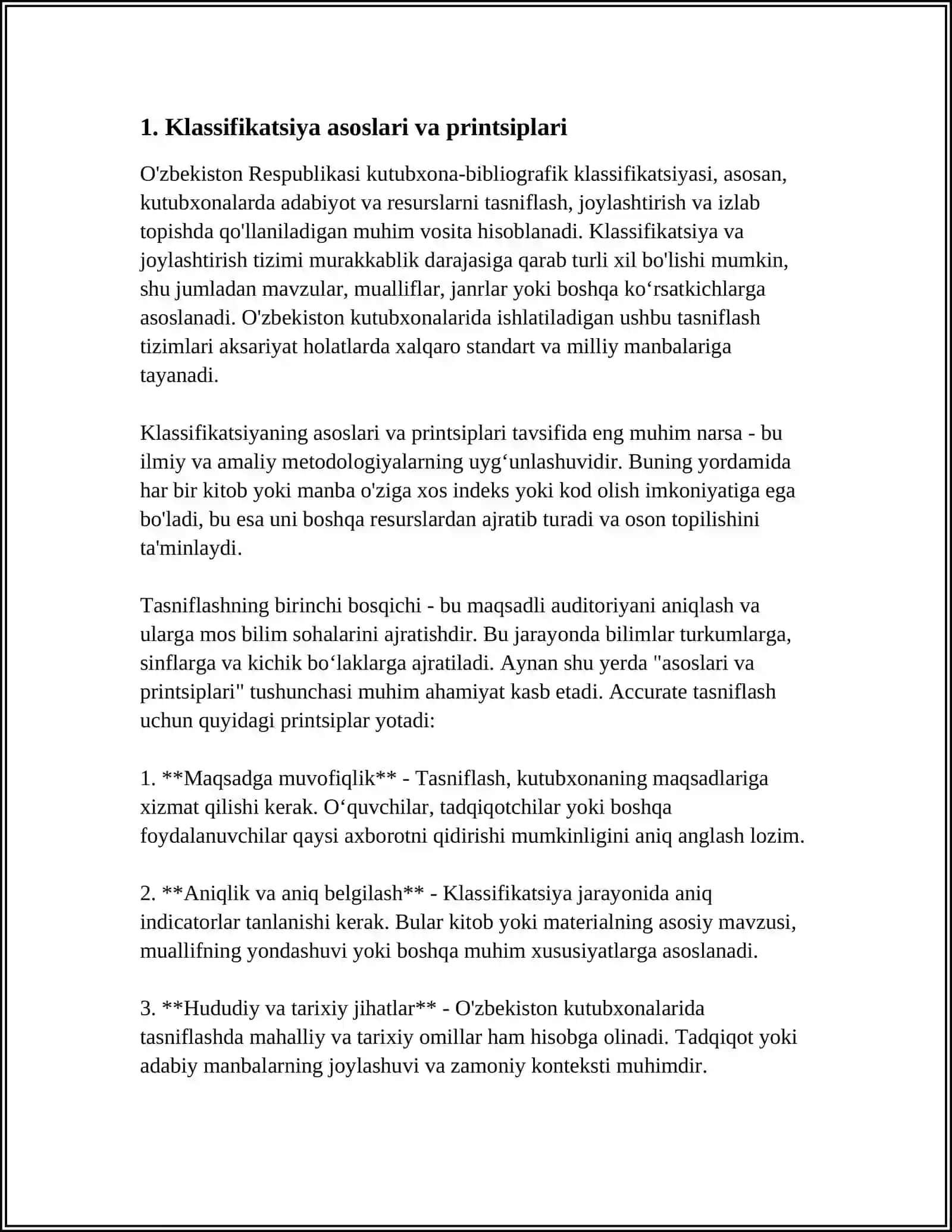 O'ZBRKISTON RESPUBLIKASI KUTUBXONA-BIBLOGRAFIK KLASSIFIKATSIYASI BILAN ISHLASH METODIKASI 3