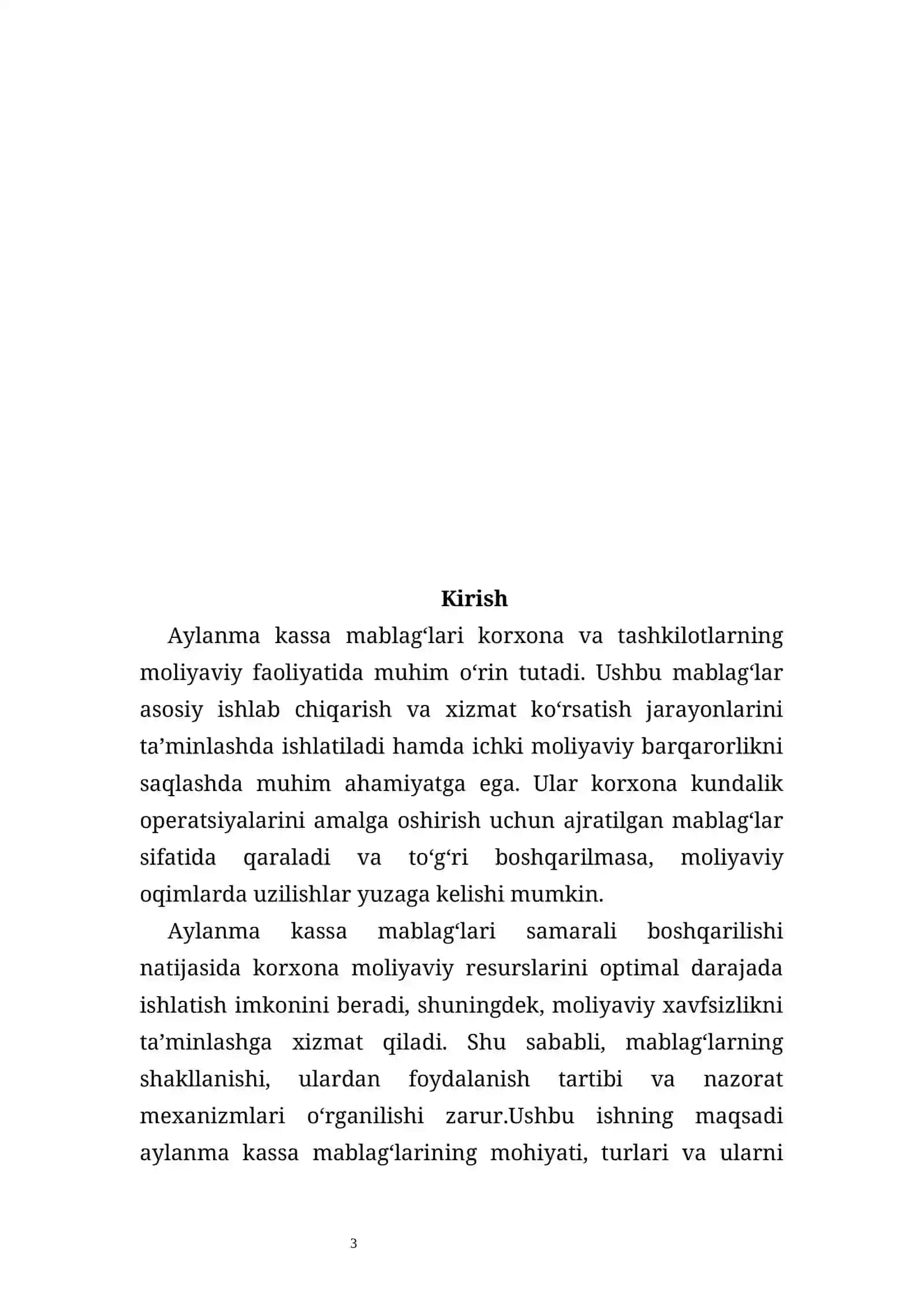 KURS ISHI - Aylanma kassa mablag’lari 3