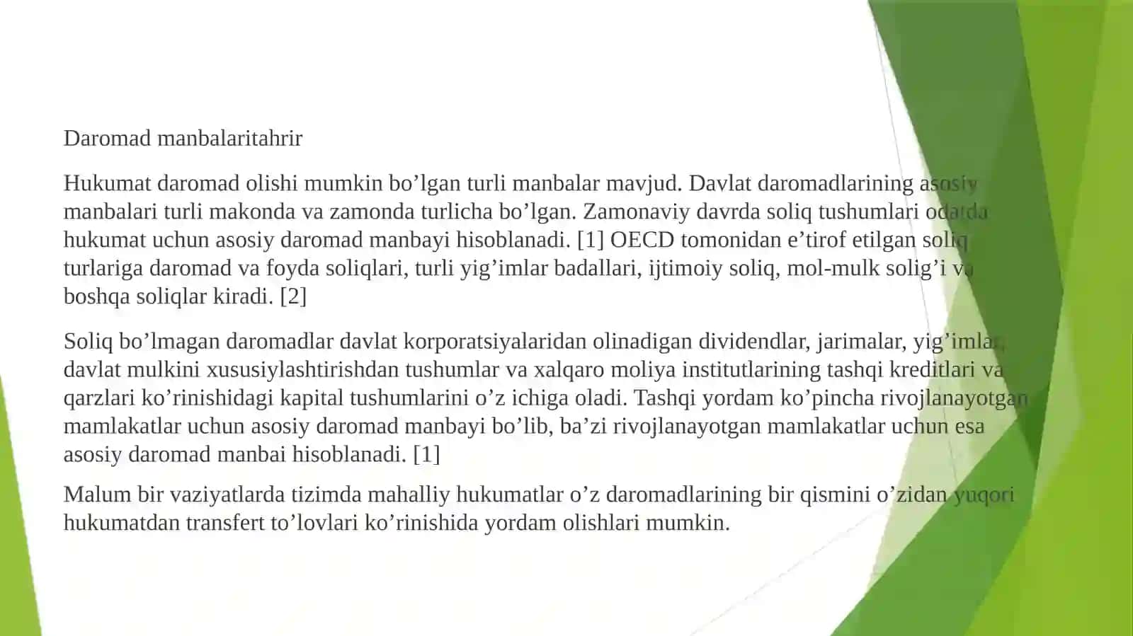 Davlat daromadlari va xarajatlari tizimi ularni takomillashtirish 3
