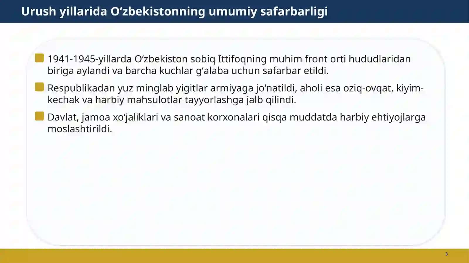 Oʻzbek xalqining fashizm ustidan qozonilgan gʻalabaga qoʻshgan hissasi 3