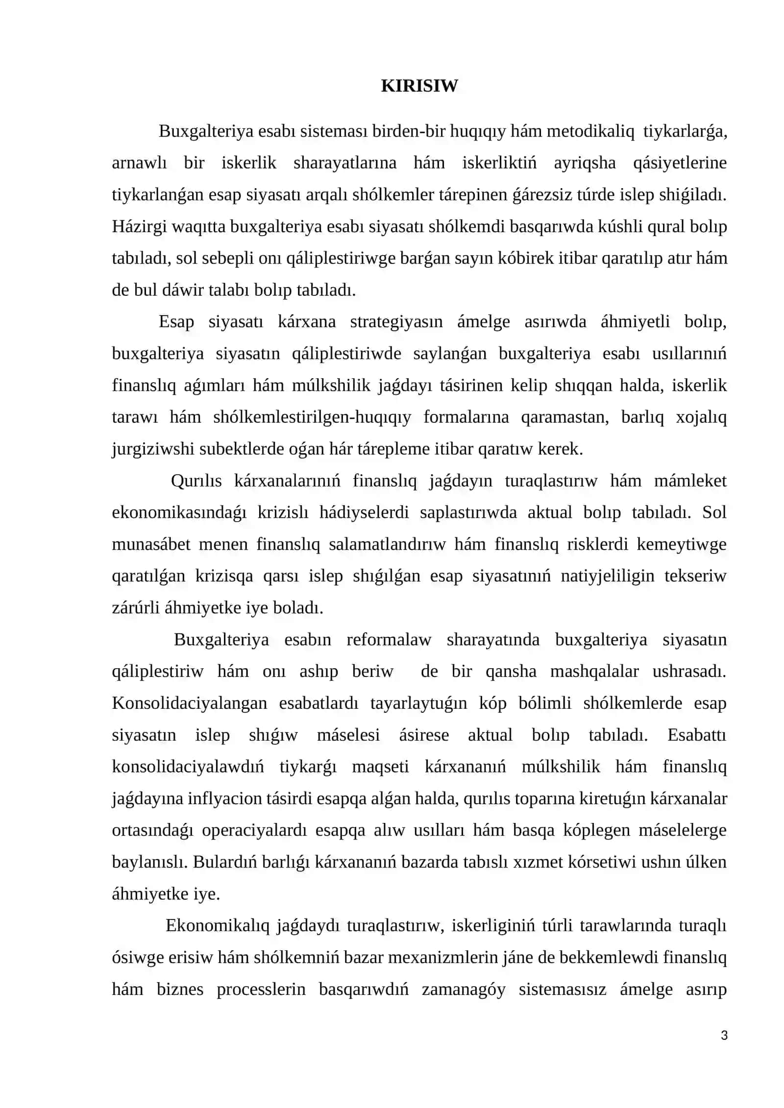 KÁRXANALARDA ESAP SIYASATIN HÁM BAHALAWLARDAǴI ÓZGERISLER ESABIN JAQSILAW 3