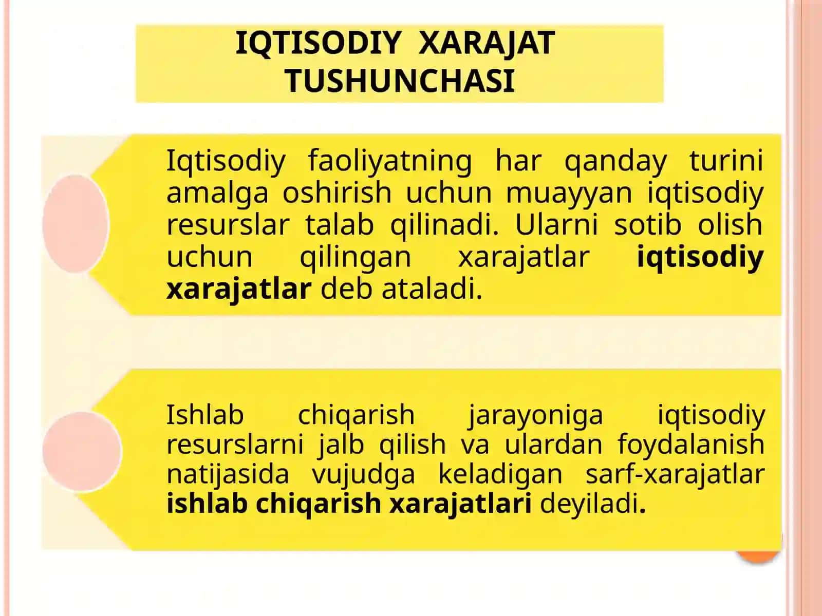 Ishlab chiqarish xarajatlari va foyda 3