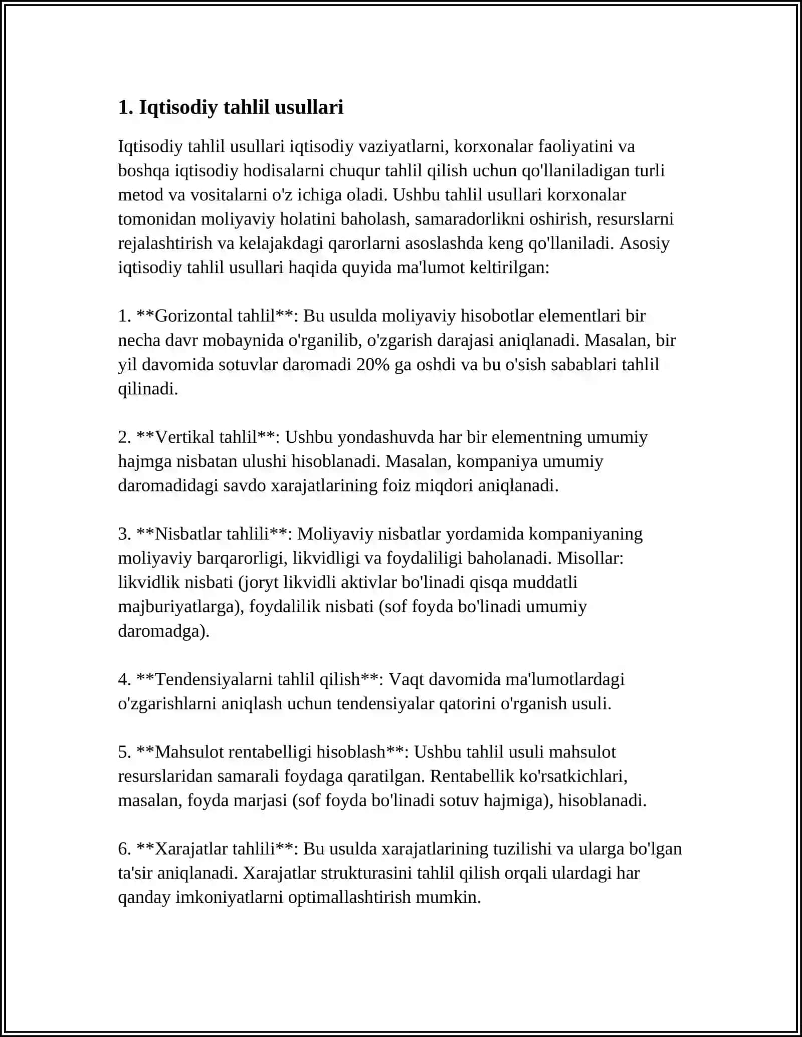 IQTISODIY TAHLILNING ODDIY-AN'ANAVIY HAMDA IQTISODIY-MATEMATIK USULLAR 3