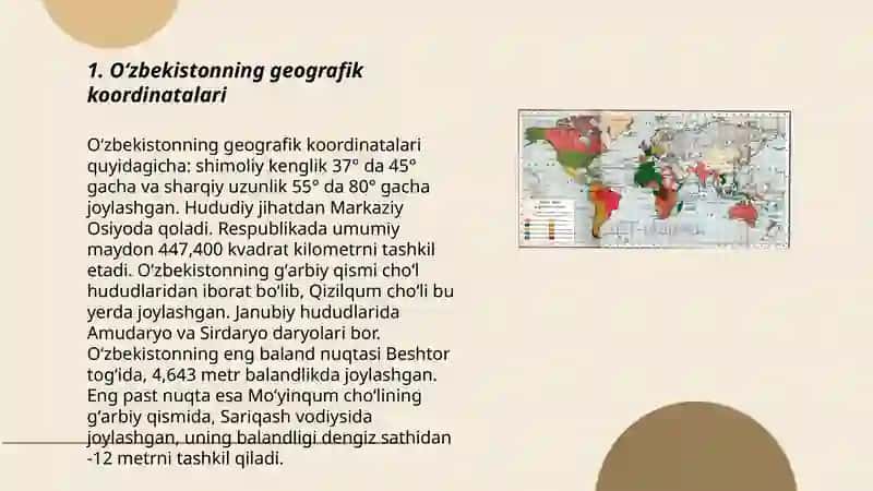 Oʻzbekiston geografik oʻrni Maʼmuriy tuzilishi 3