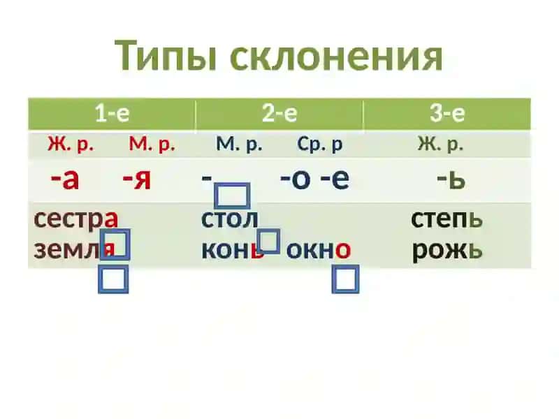 Склонение имён существительных 3