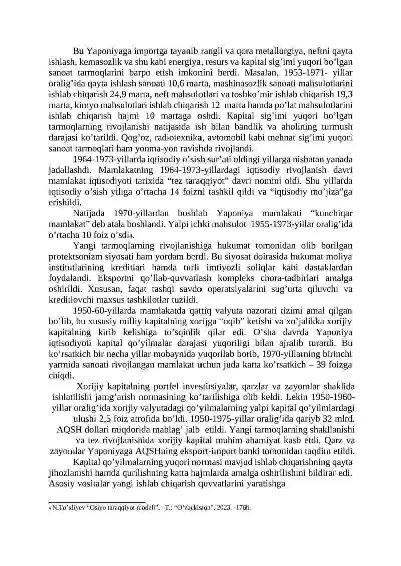YAPONIYA IQTISODIYOTI RIVOJLANISH BOSQICHLARINING 3