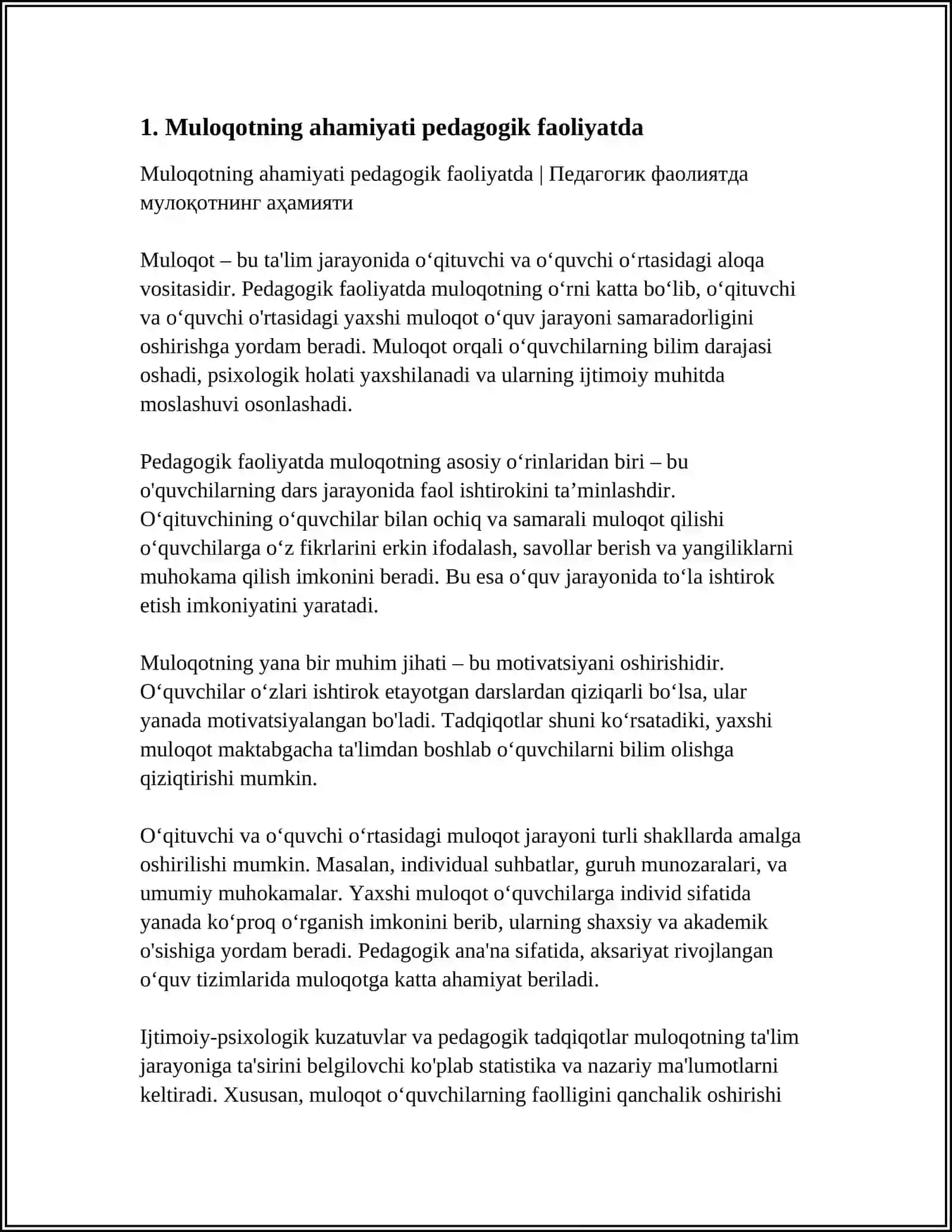 PEDAGOGIK FAOLIYATDA MULOQOT 3