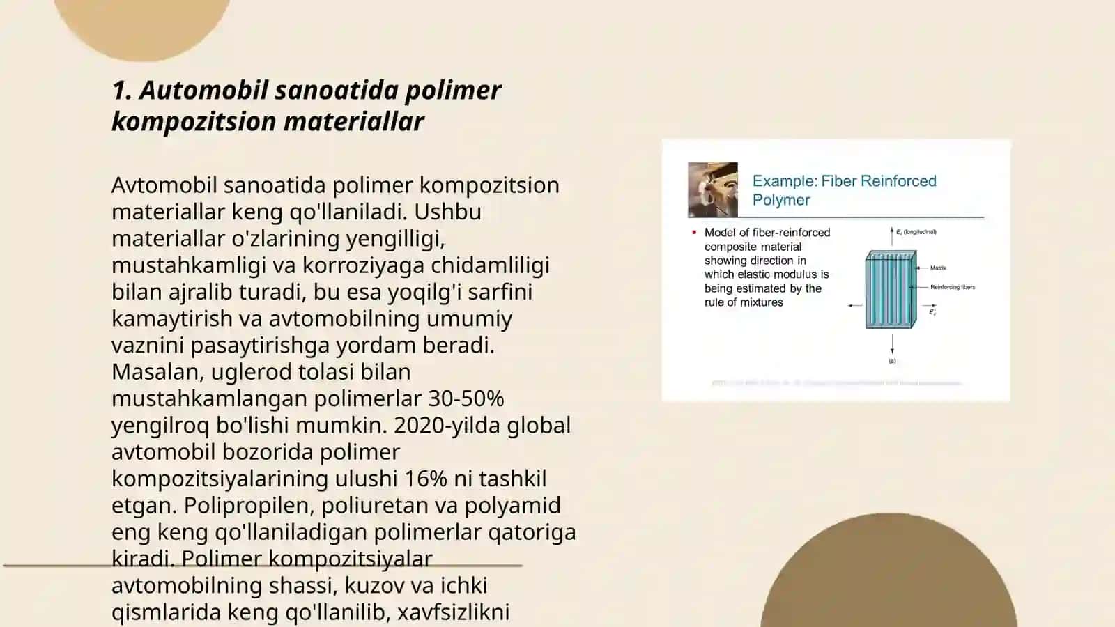 Avtomobil sanoatida polimer kompozitsion materiallar 3