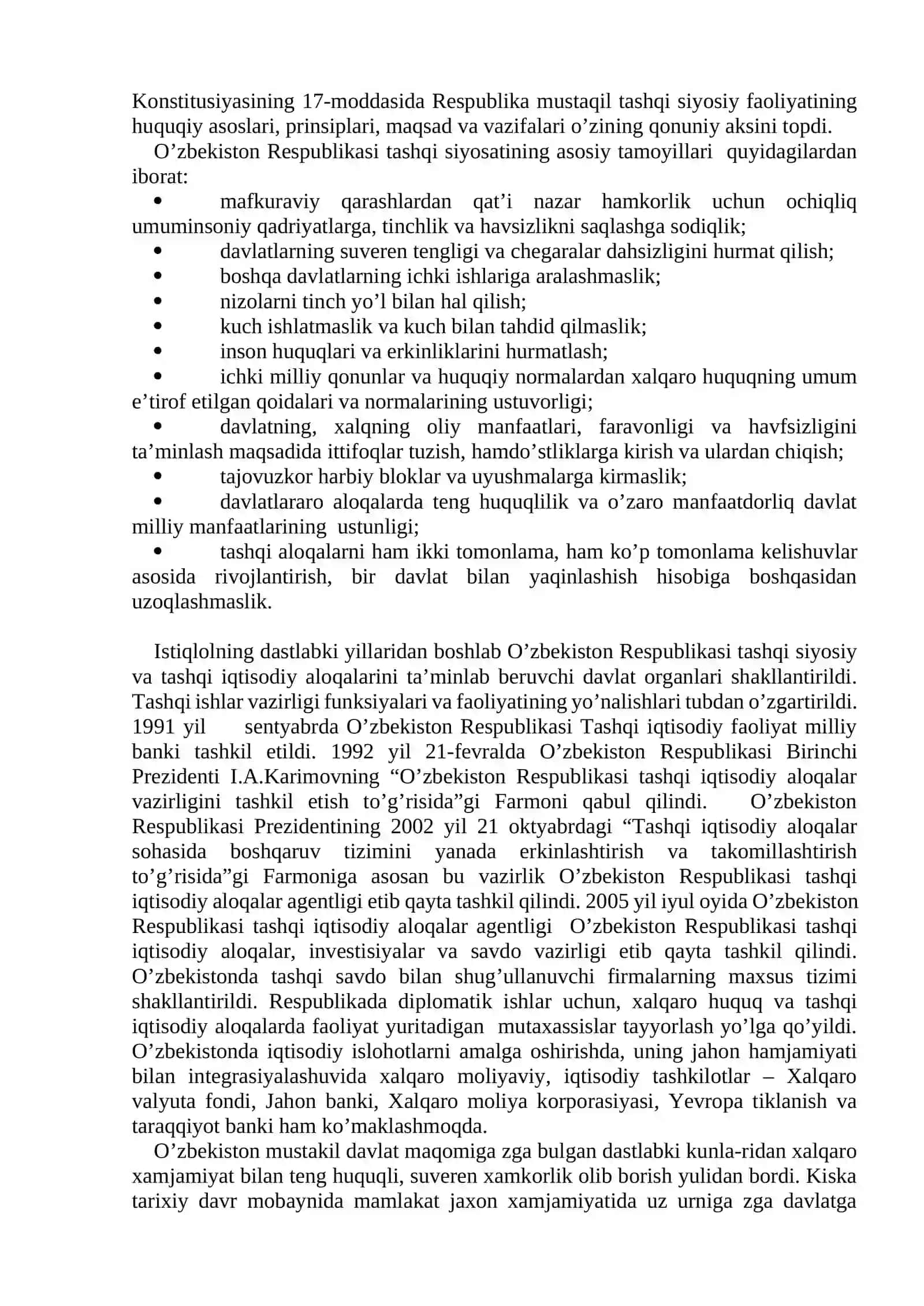 9-Ma’ruza: O’zbekiston va jahon hamjamiyati (2soat) 3