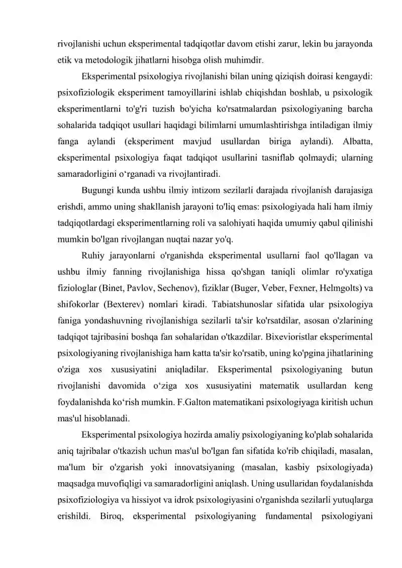 Zamonaviy Psixologiyani Rivojlantirishda Eksperimental Tadqiqotlar: Muammolar va Yechimlar 3
