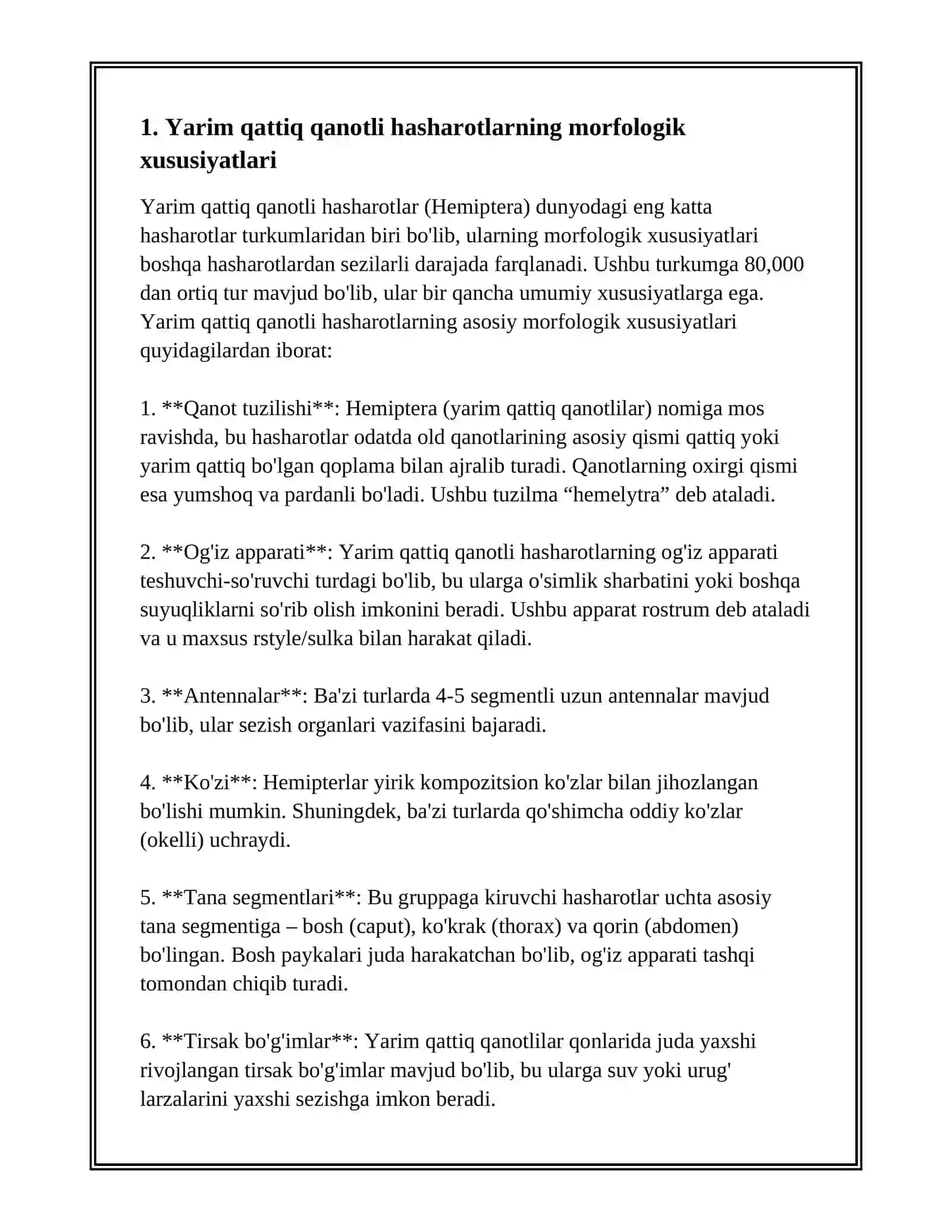 Yarim qattiq qanotlilar turkumi vakillari 3