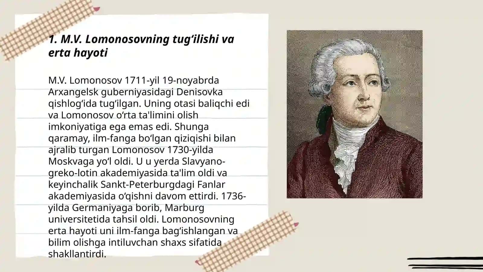 M.V.Lomonosovning hayoti va ilmiy faoliyati.A.L.Lavuazyening antiflogistik nazariyasi 3