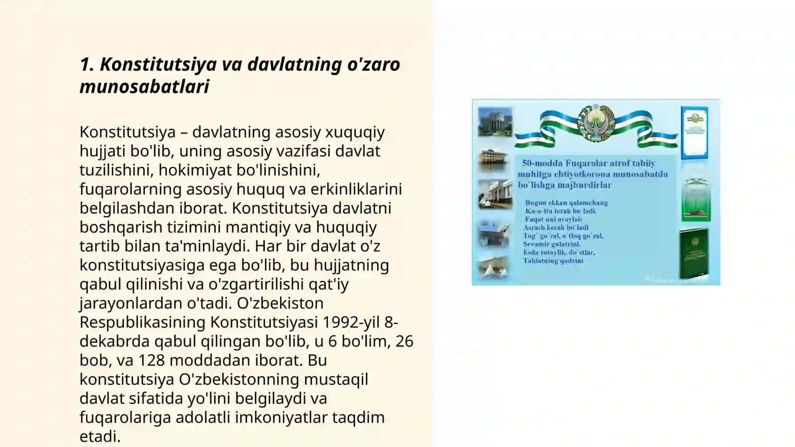 Konstitutsiya va davlatning o'zaro munosabatlari 3
