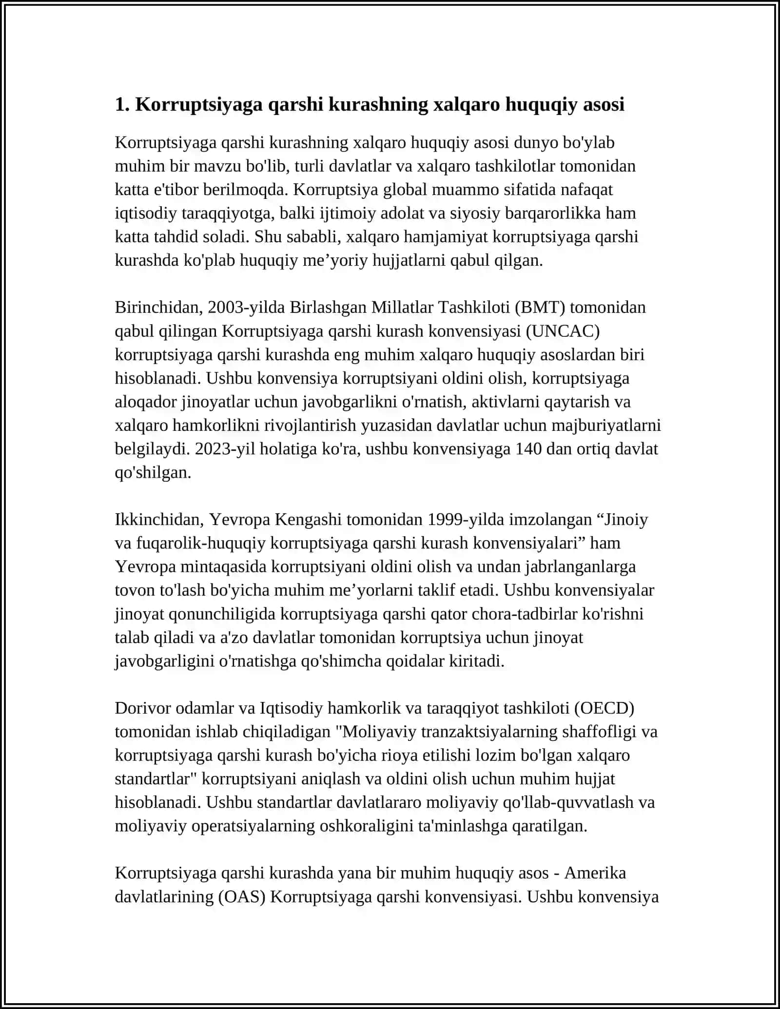 KORRUPTSIYAGA QARSHI KURASH BOYICHA XALQARO QONUNLAR 3