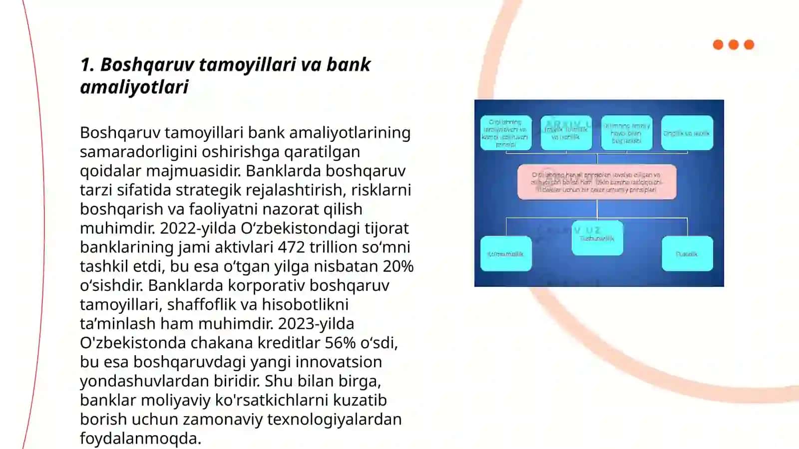 Tijorat banklarida boshqaruvning tamoyillari va o'ziga xos xususiyatlari 3